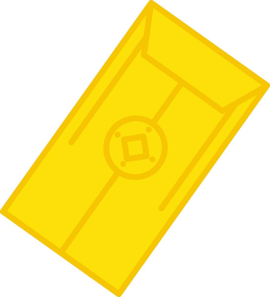 Yellow Chinese Money Envelope Flat Icon. vector