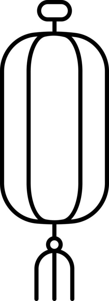 Isolated Chinese Lantern Black Linear Icon. vector