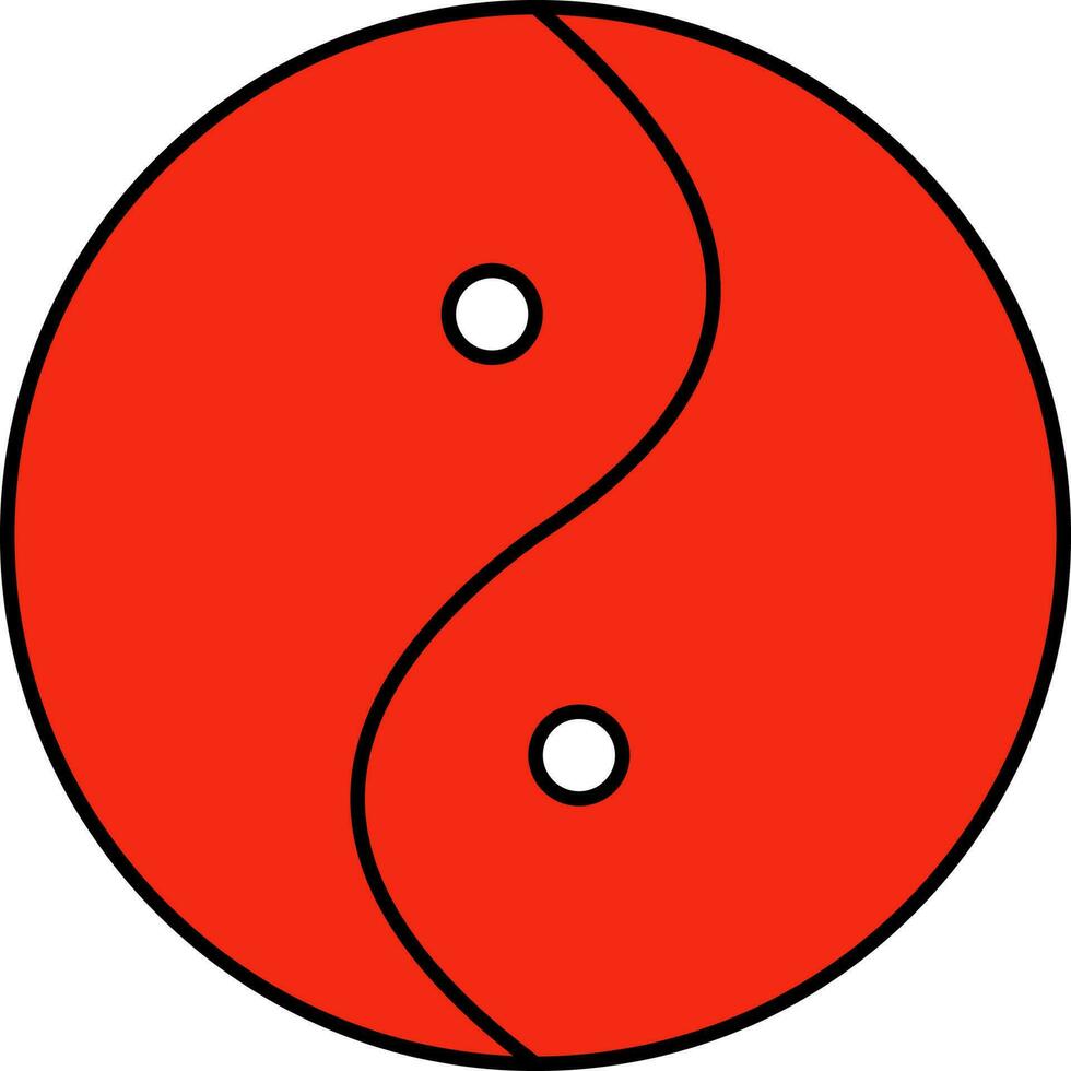 Yin Yang Symbol Or Icon In Red Color. vector