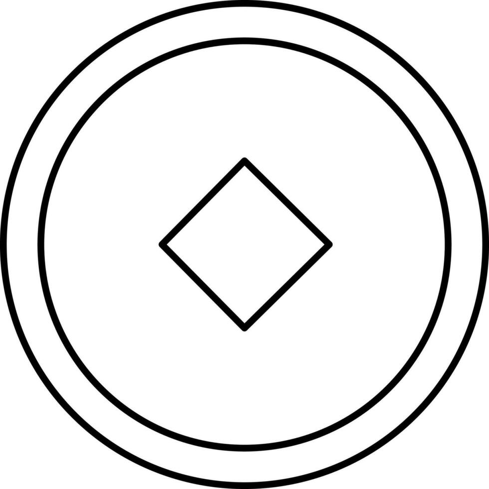 Qing Ming Money Coin Linear Icon. vector