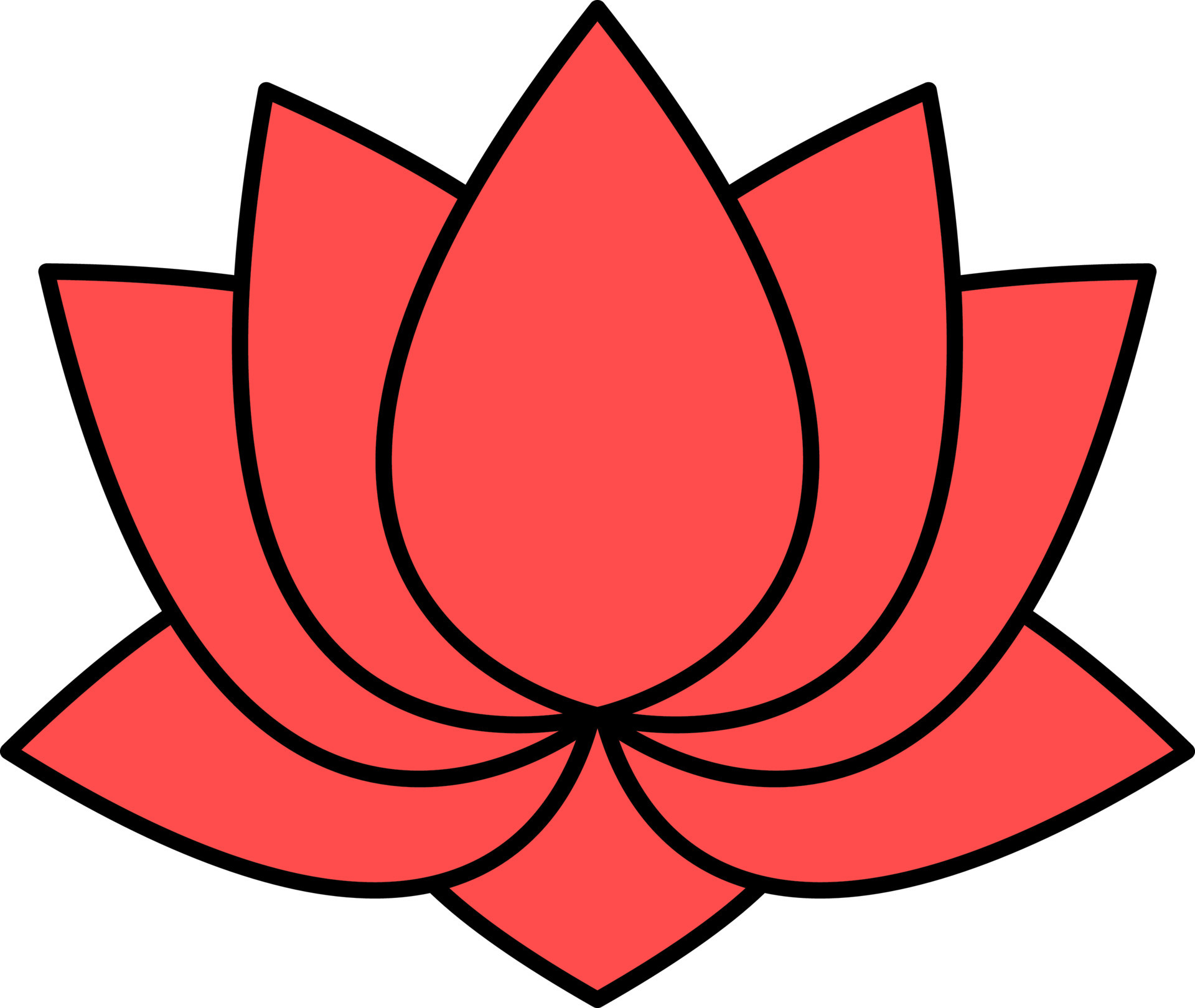 Red Lotus Flower Flat Icon Or Symbol. 24143790 Vector Art at Vecteezy