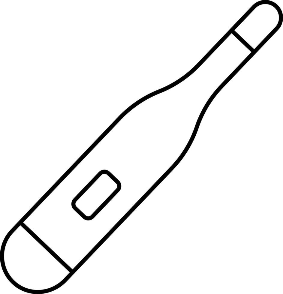 Digital Thermometer Icon In Line Art. vector