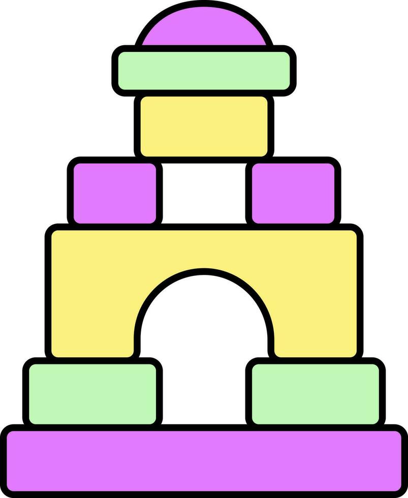 plano ilustración de Lego hogar construir vistoso icono. vector
