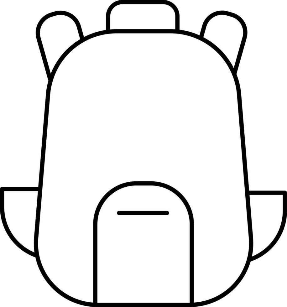 Isolated Backpack Icon In Black Line Art. vector