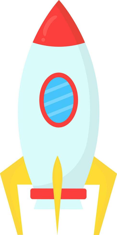 Flat Rocket Icon In Red And Yellow Color. vector