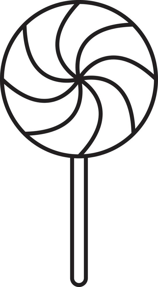 Spiral Lollipop Icon In Linear Style. vector