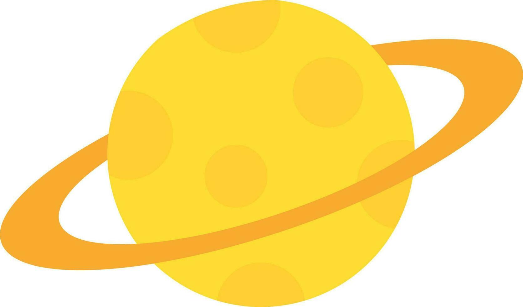 Flat Illustration Of Yellow Planet Icon. vector