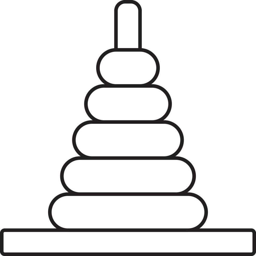 Illustration Of Ring Stacker Icon In Line Art. vector