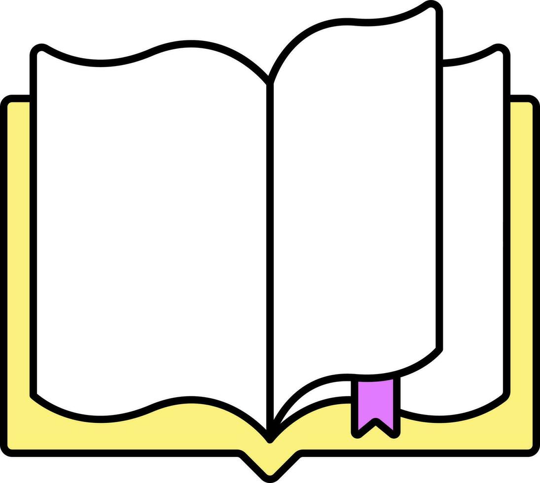 Open Book Yellow Icon In Flat Style. vector