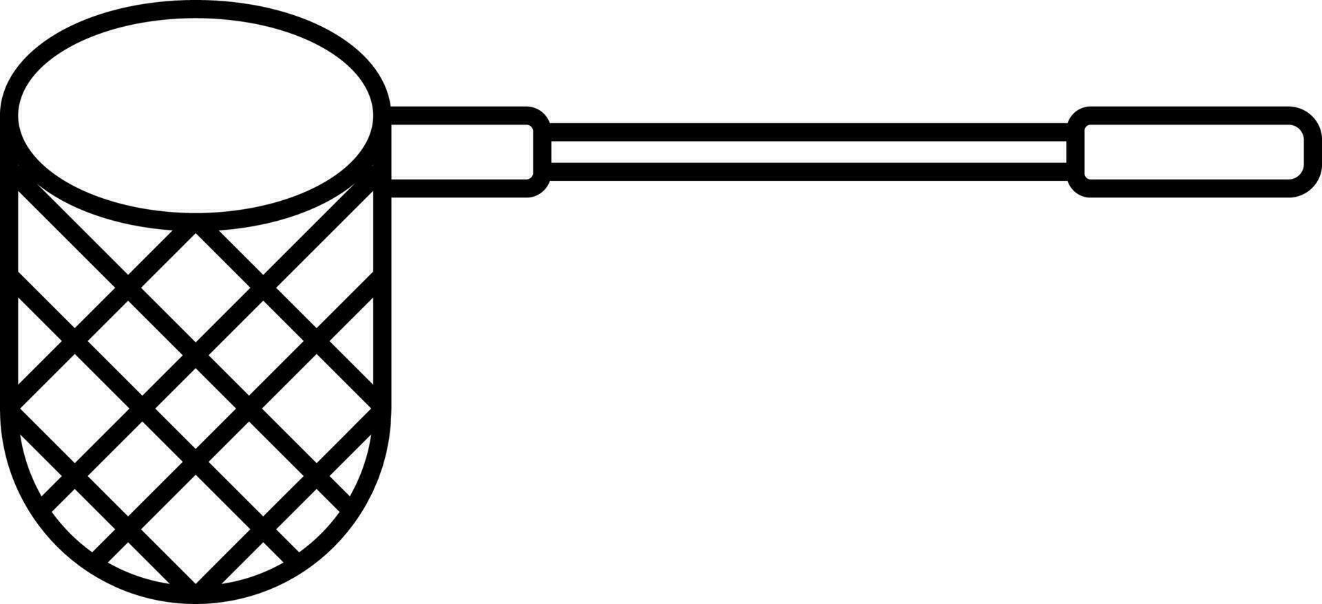 Black Thin Line Art Of Scoop Net Icon. vector