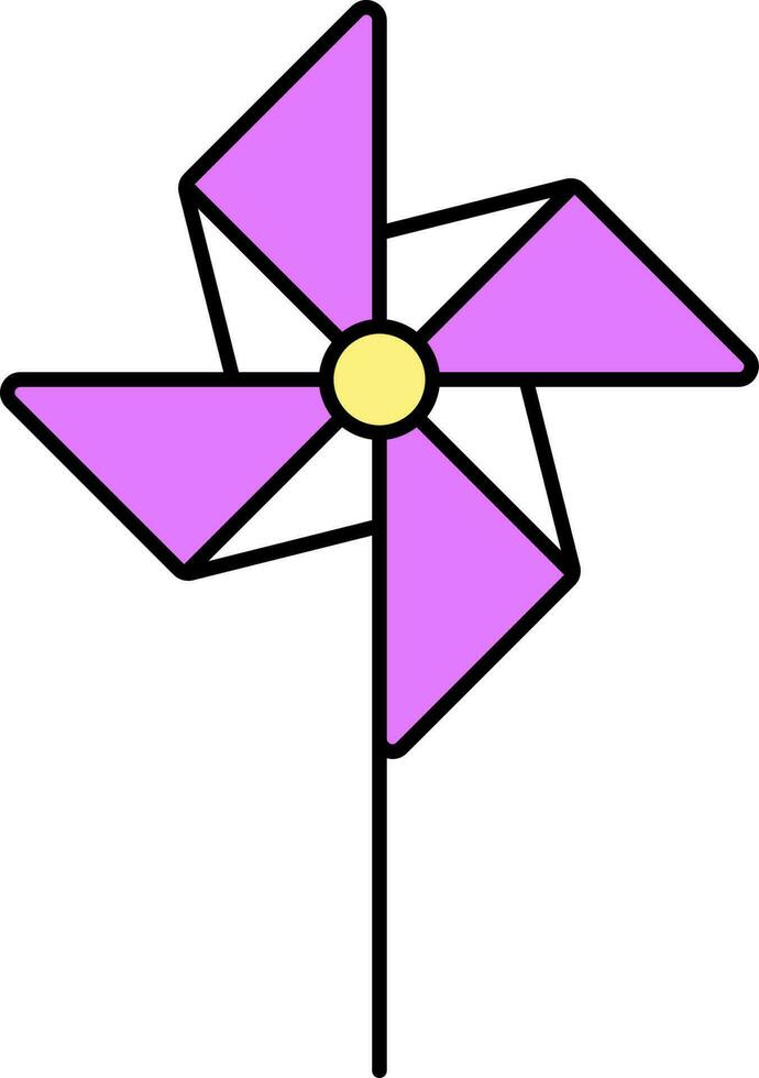 Flat Illustration Of Pink Pinwheel Icon. vector