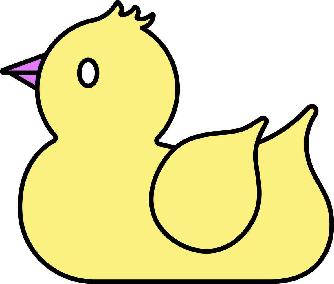 Flat Illustration Of Cute Duck Toy Yellow Icon. vector