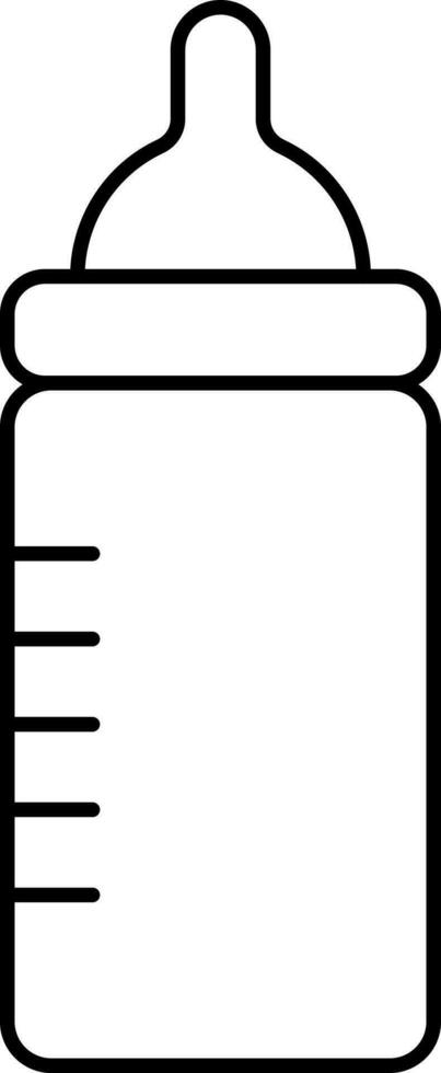 Isolated Milk Bottle Black Outline Icon. vector