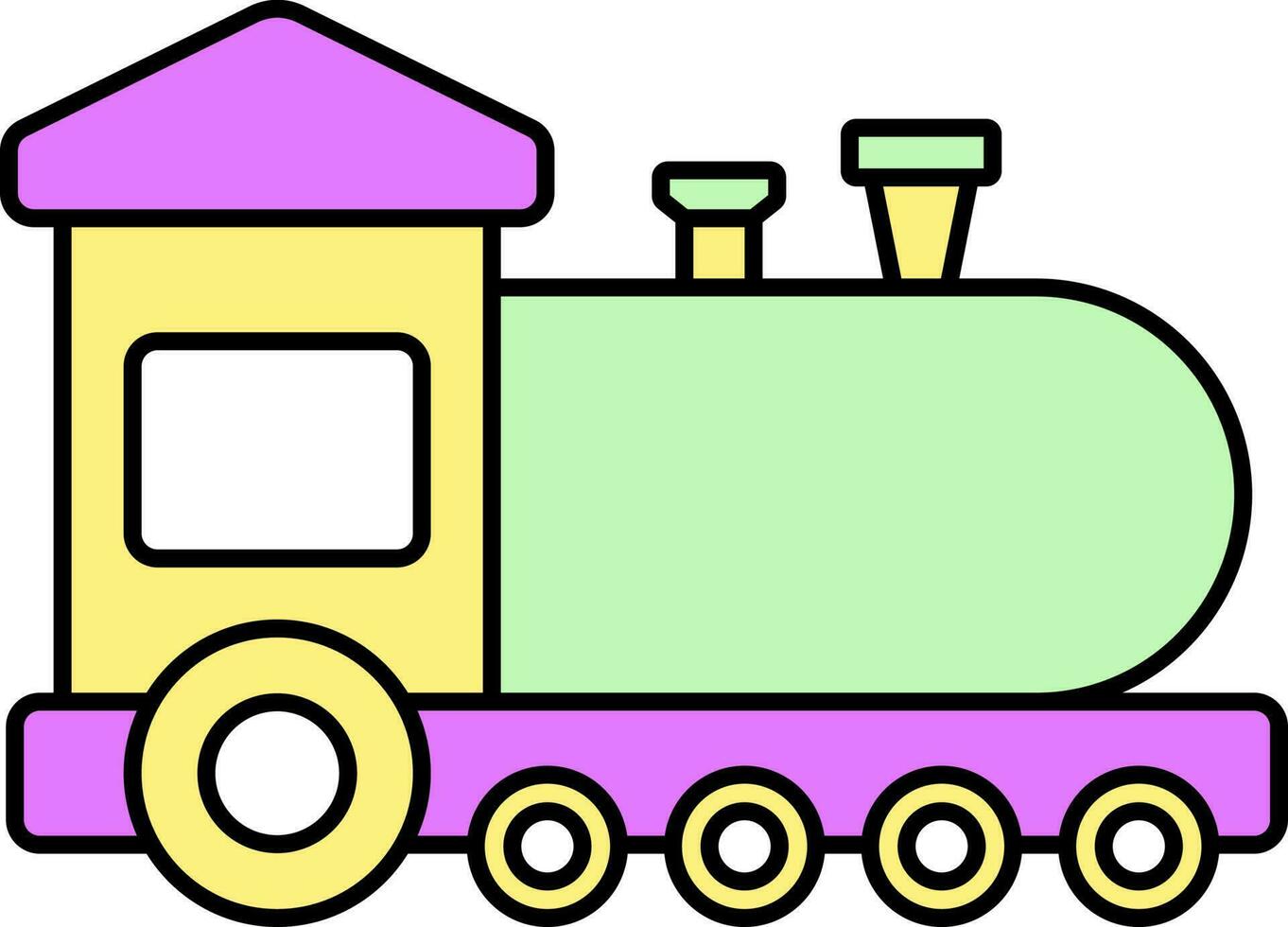 Flat Illustration Of Colorful Train Icon. vector