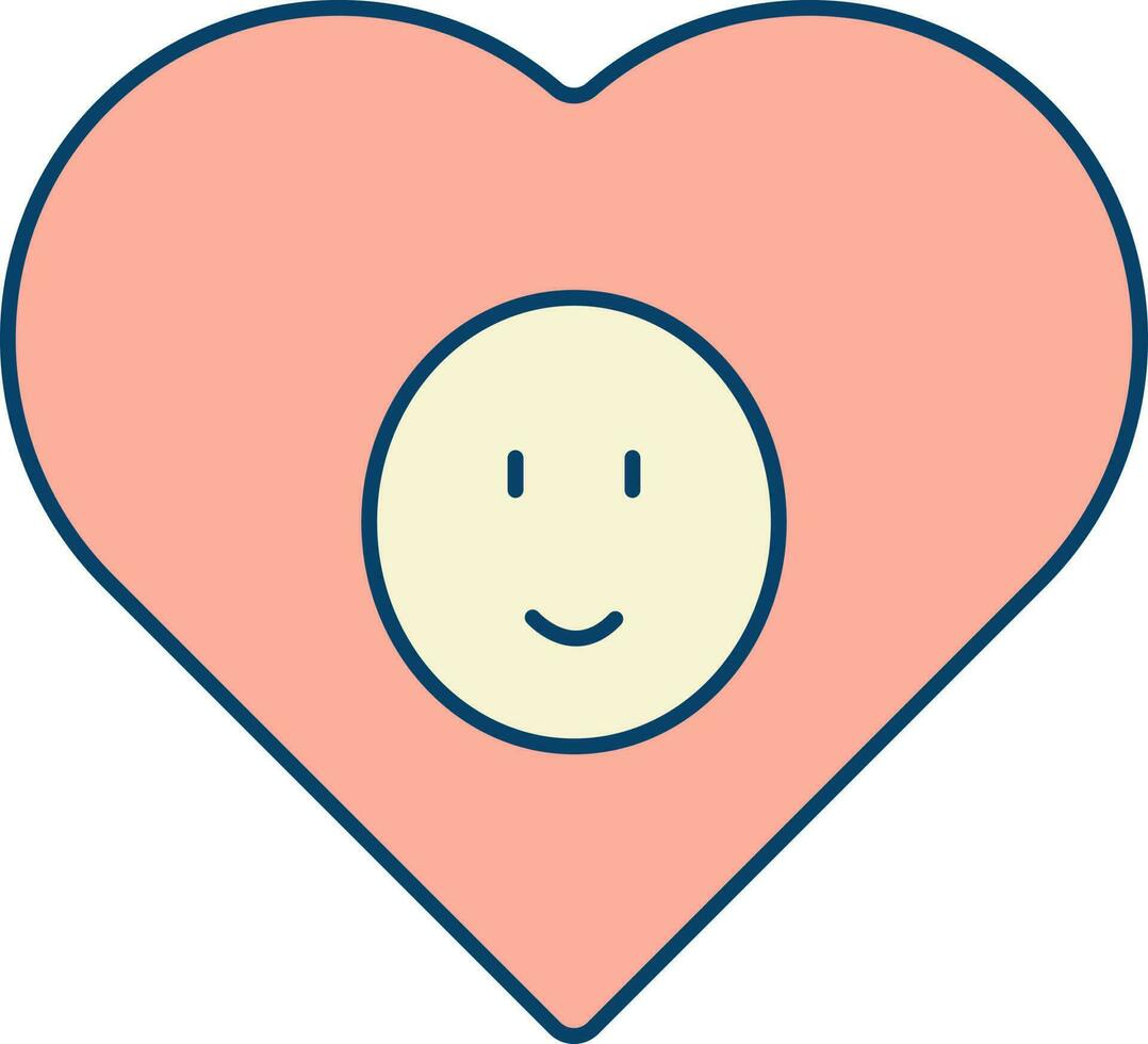 Isolated Baby Inside Heart Icon In Peach And Yellow Color. vector