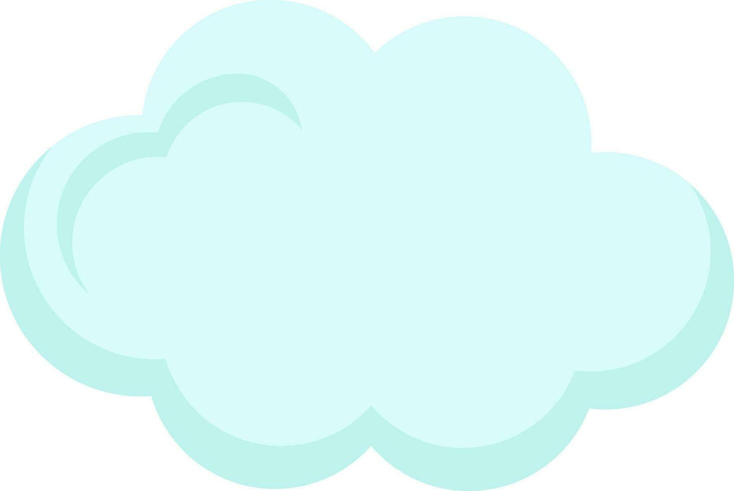 plano estilo nube icono en azul color. vector