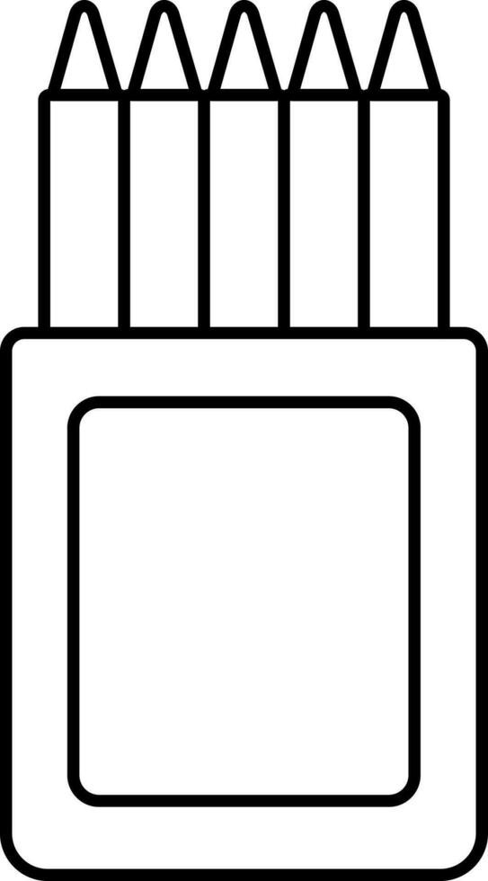 Open Crayon Color Box Linear Icon. vector