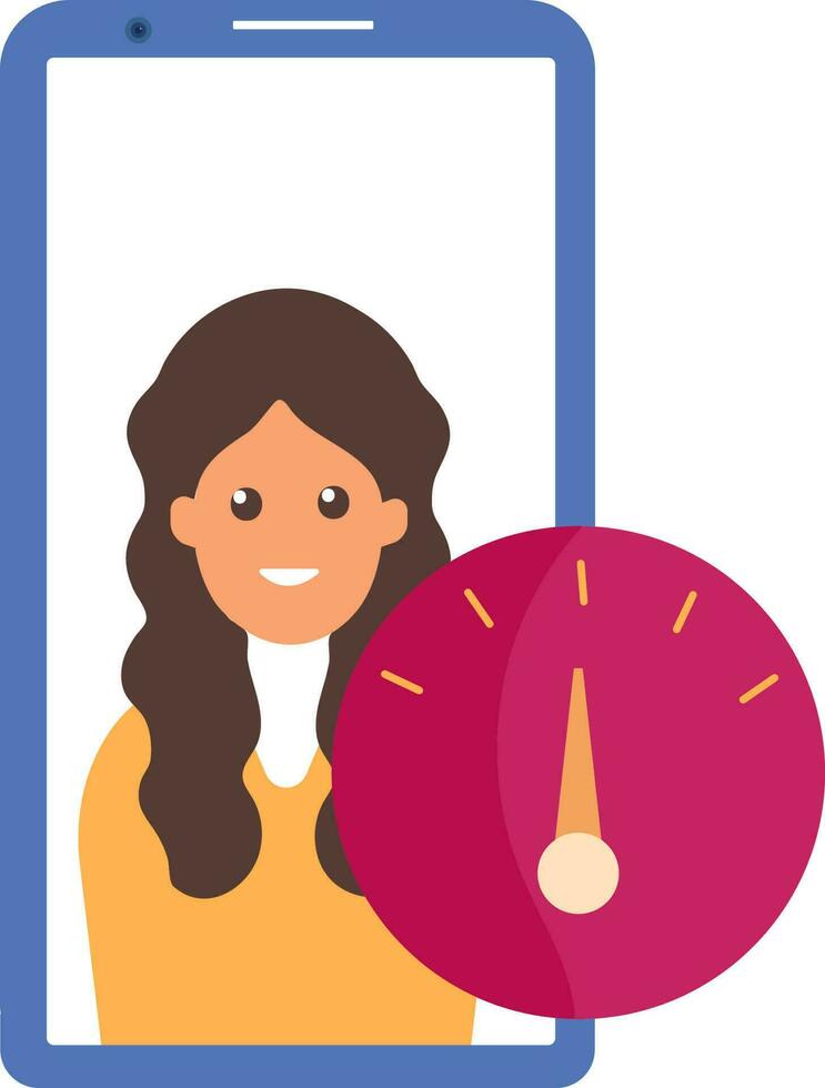 Female Follower Speed Colorful Icon In Flat Style. vector