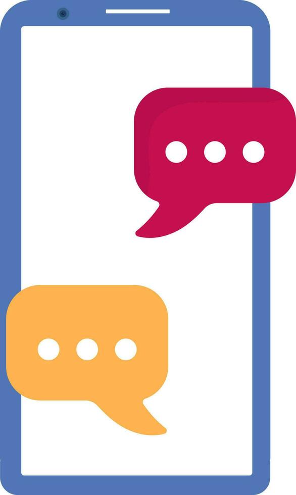 Colorful Chat In Smartphone Screen Icon. vector