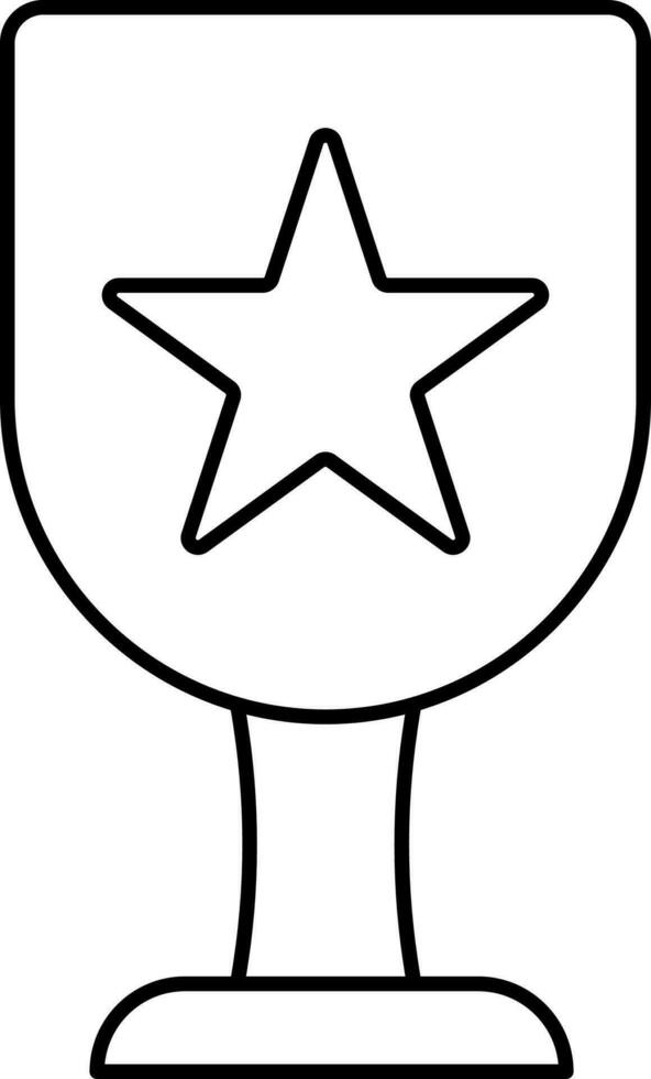 Illustration Of Star Trophy Cup Thin Linear Icon. vector