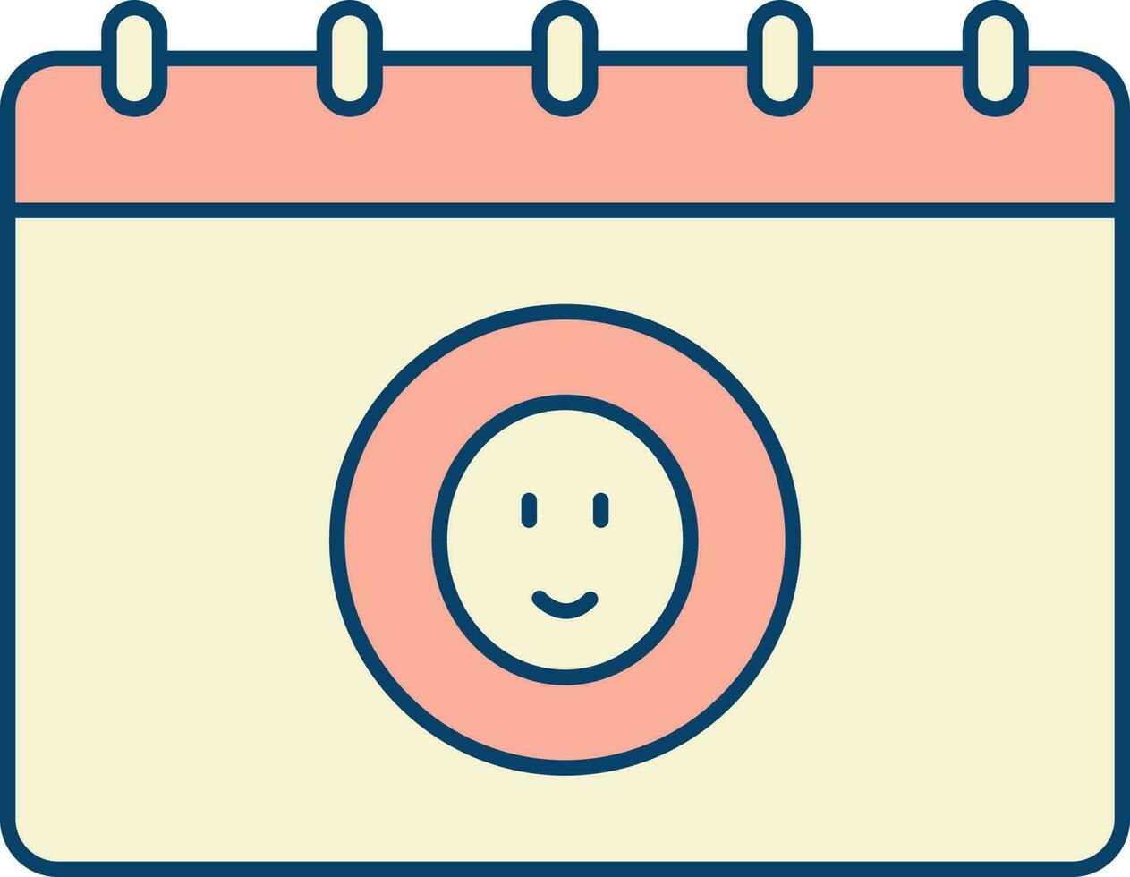 Child Symbol On Calendar Icon In Peach And Yellow Color. vector