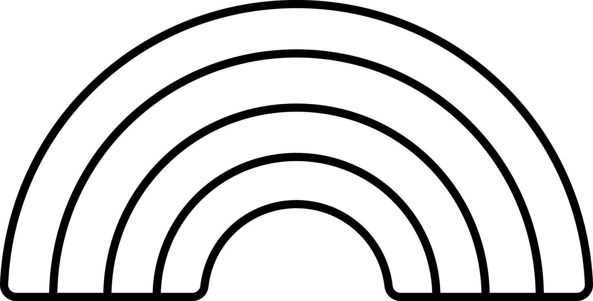 Rainbow Icon Or Symbol In Line Art. vector