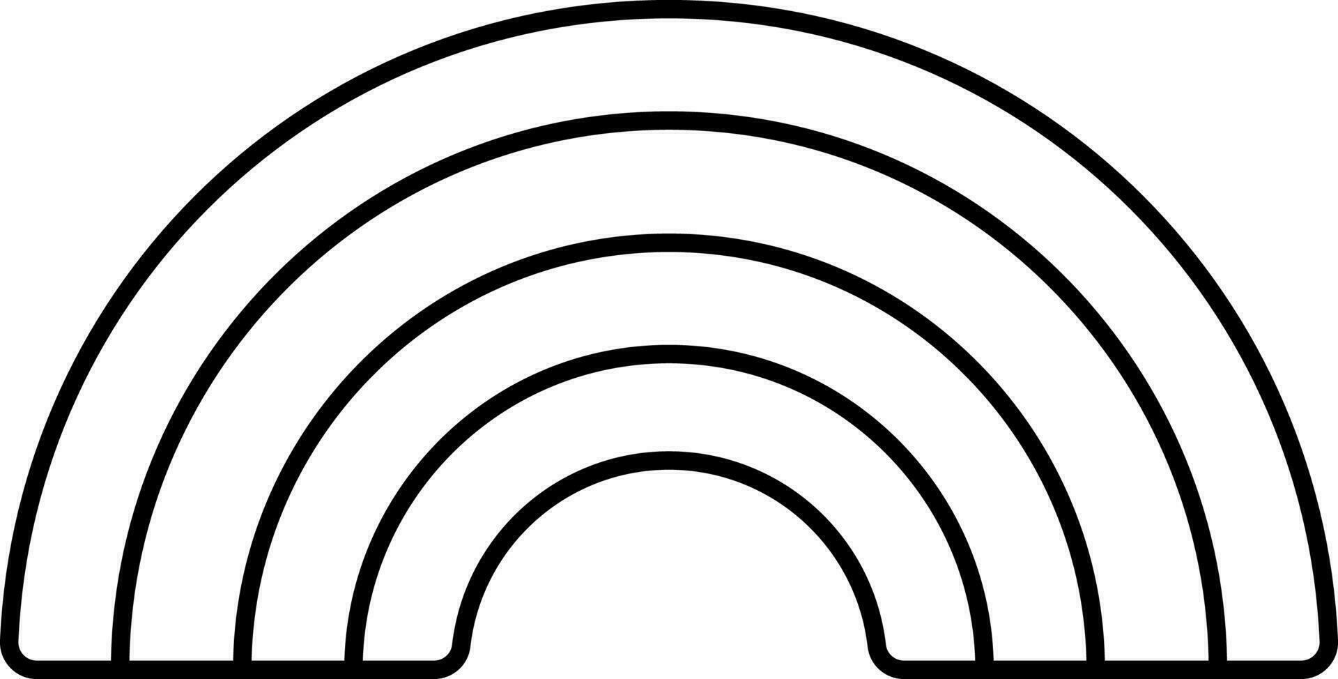 Rainbow Icon Or Symbol In Line Art. vector