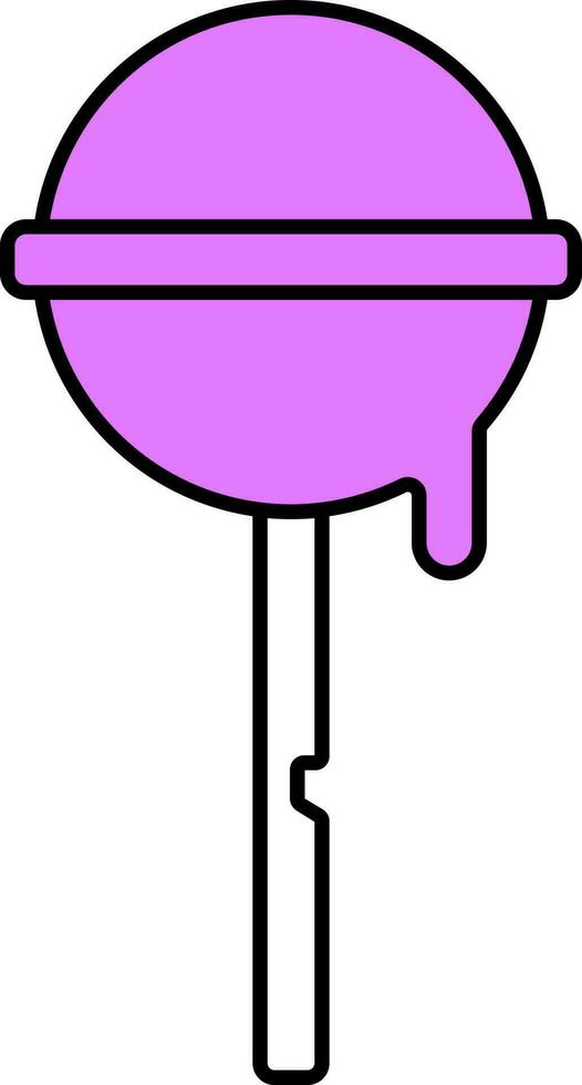 Drip Lollipop Flat Icon Or Symbol In Pink Color. vector