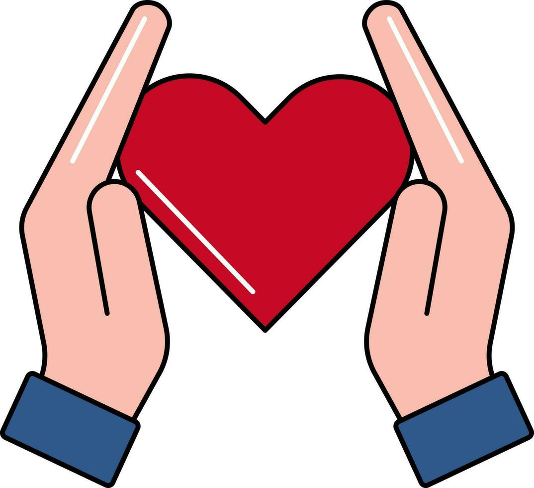 corazón participación mano vistoso icono. vector