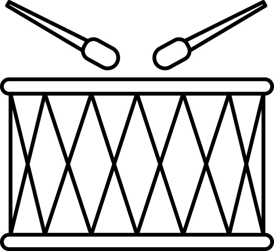 Playing Snare Drum Liner Art Icon. vector