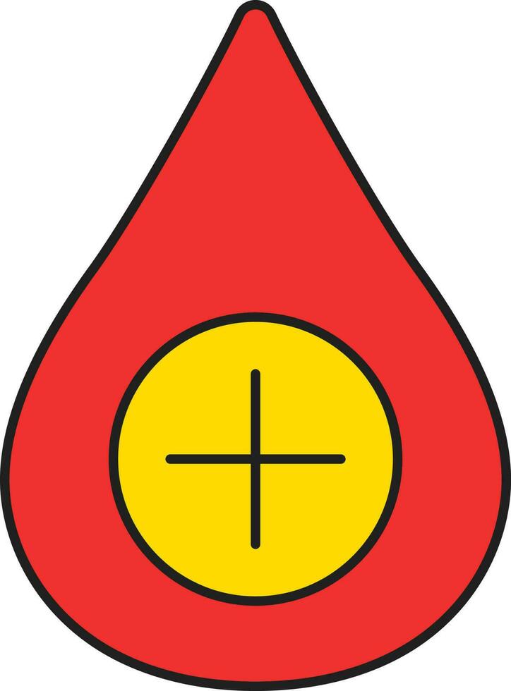 sangre icono en rojo y amarillo color. vector