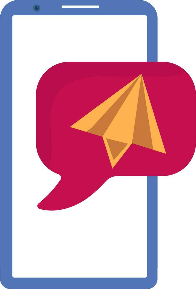 Colorful Send Message From Smartphone Icon. vector