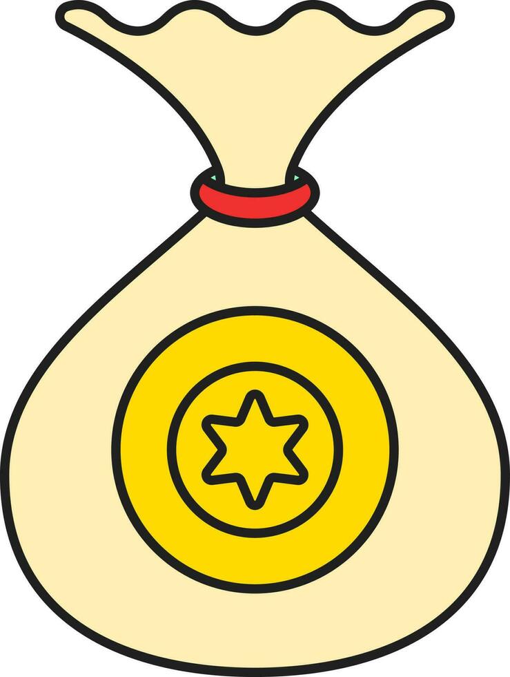 Money Bag Icon In Yellow Color. vector