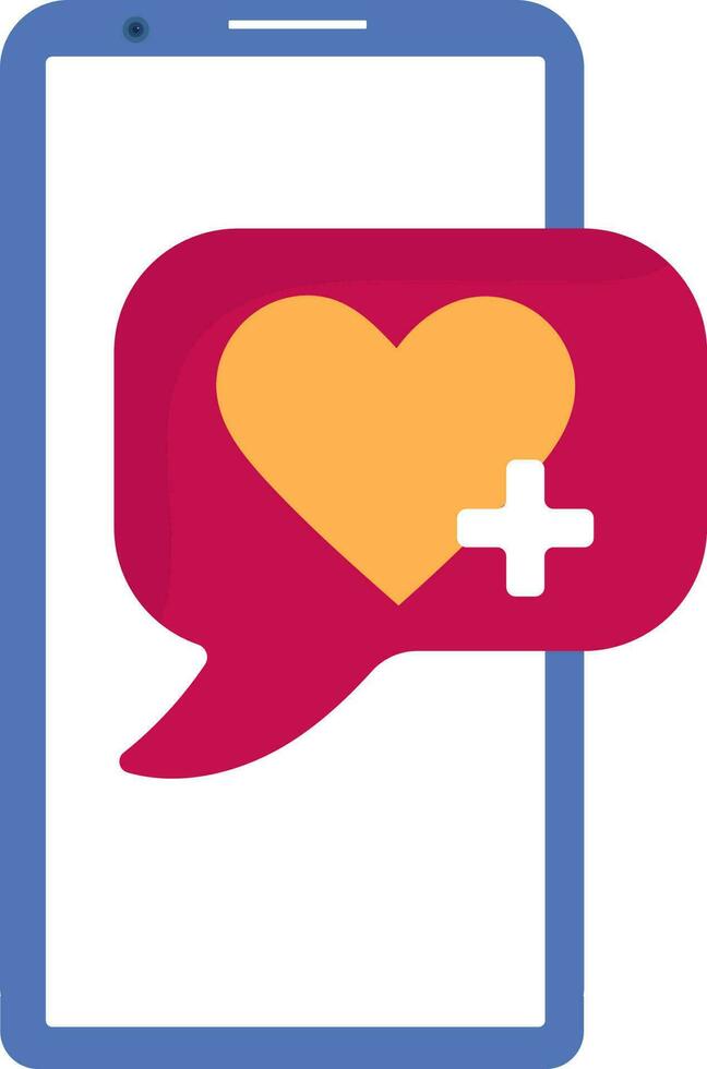 Colorful Health Message In Smartphone Screen Flat Icon. vector