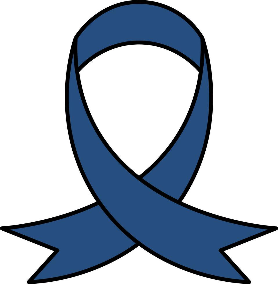 Blue Awareness Ribbon Icon Or Symbol. vector