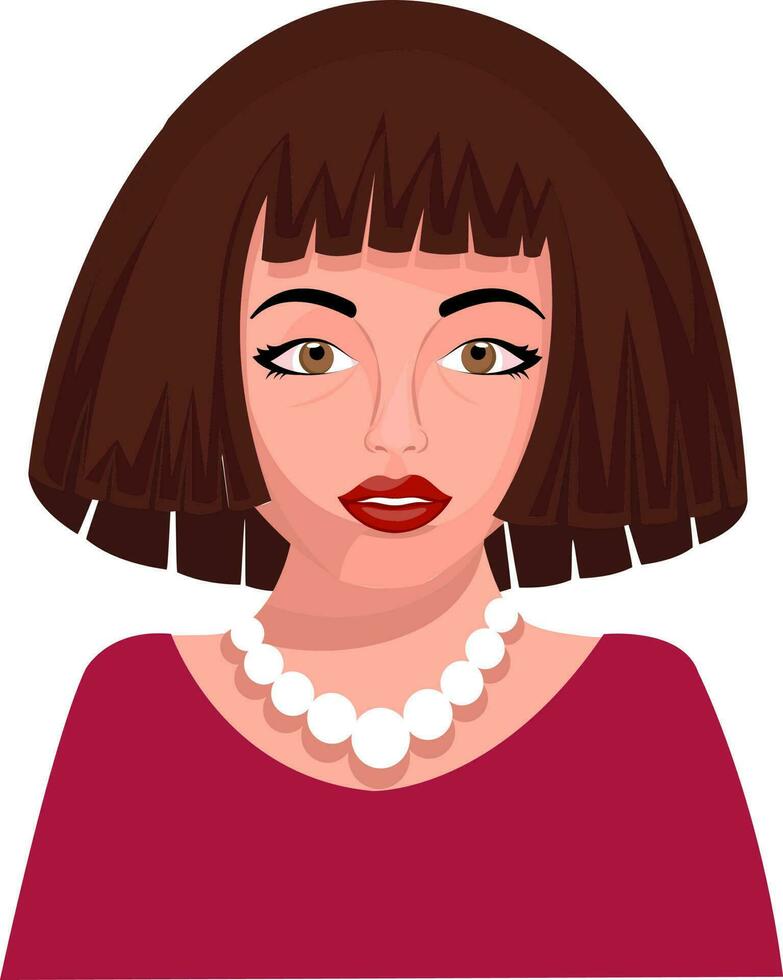 Fashionable Young Lady Character On White Background. vector