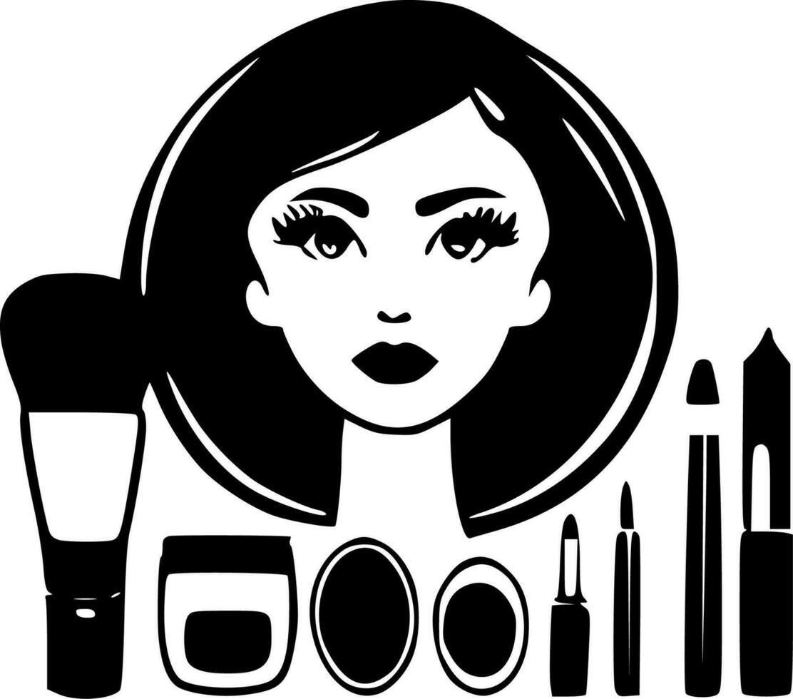 Makeup, Minimalist and Simple Silhouette - Vector illustration