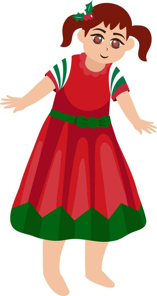 Character Of Beautiful Young Girl In Standing Pose. vector