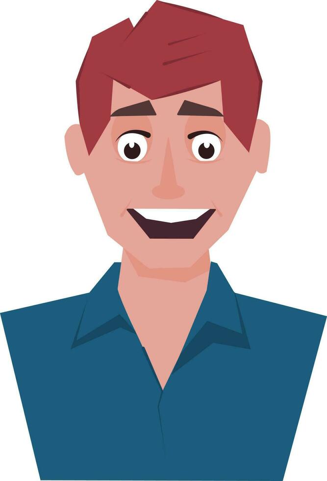 Cheerful Young Man Character In Doodle Art. vector