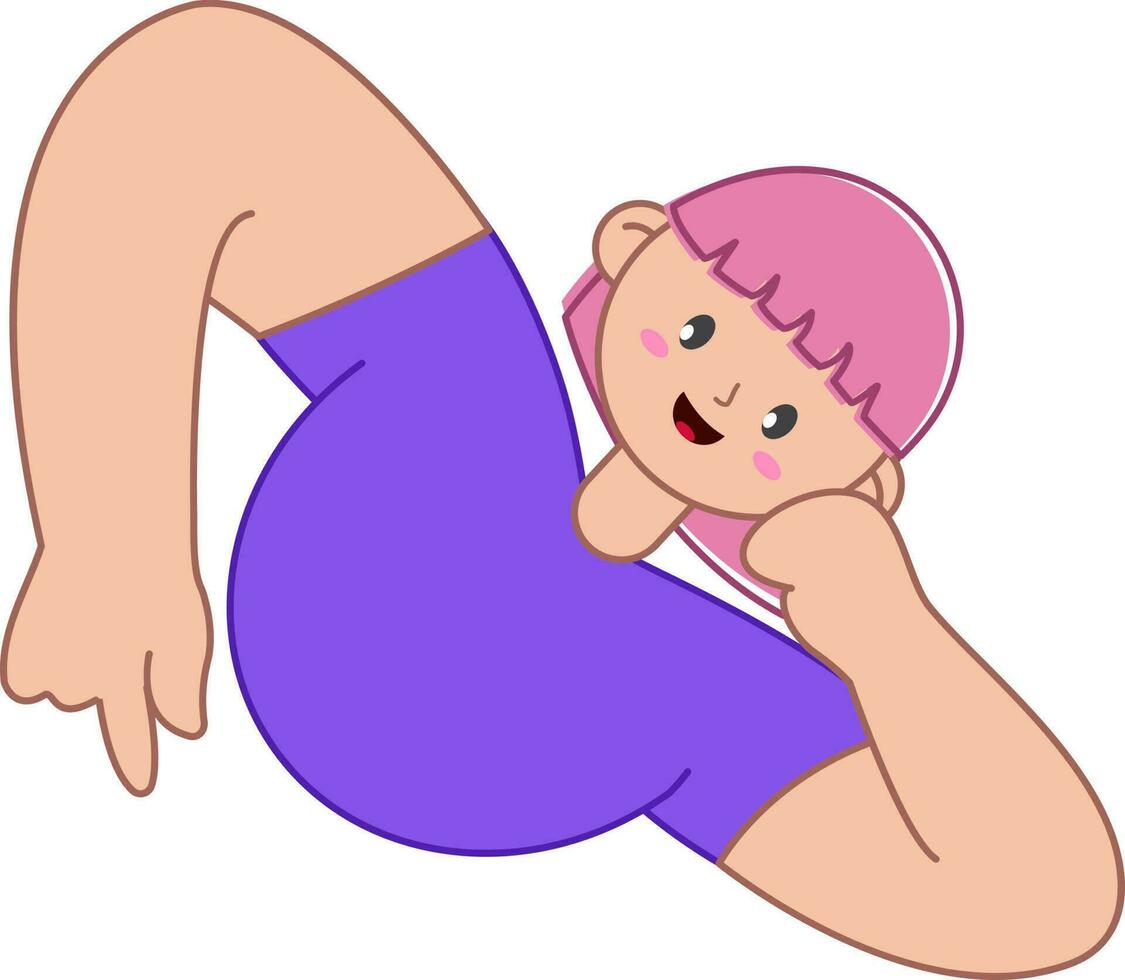 Character Of Cartoon Young Woman On White Background. vector