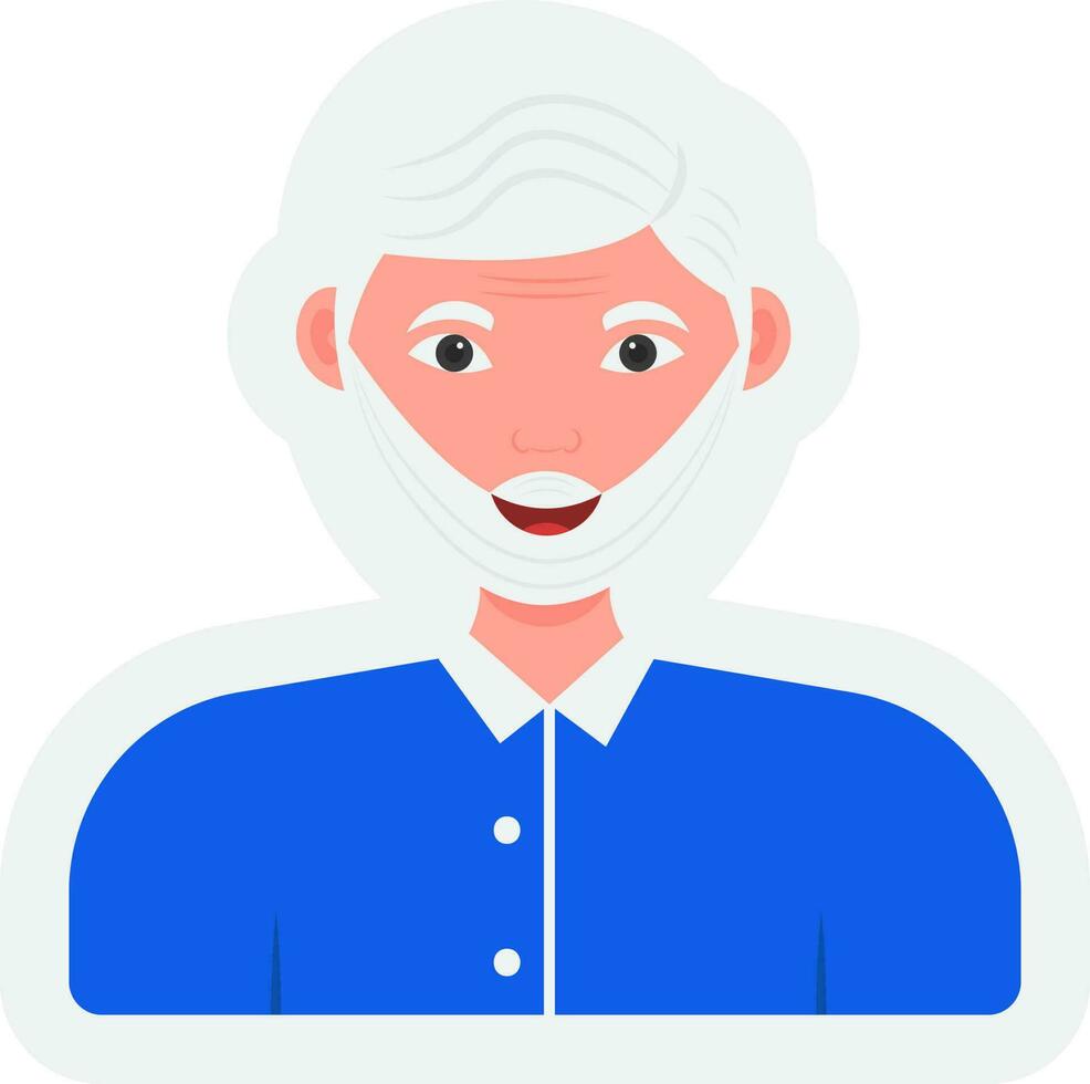 pegatina estilo antiguo hombre personaje en blanco antecedentes. vector