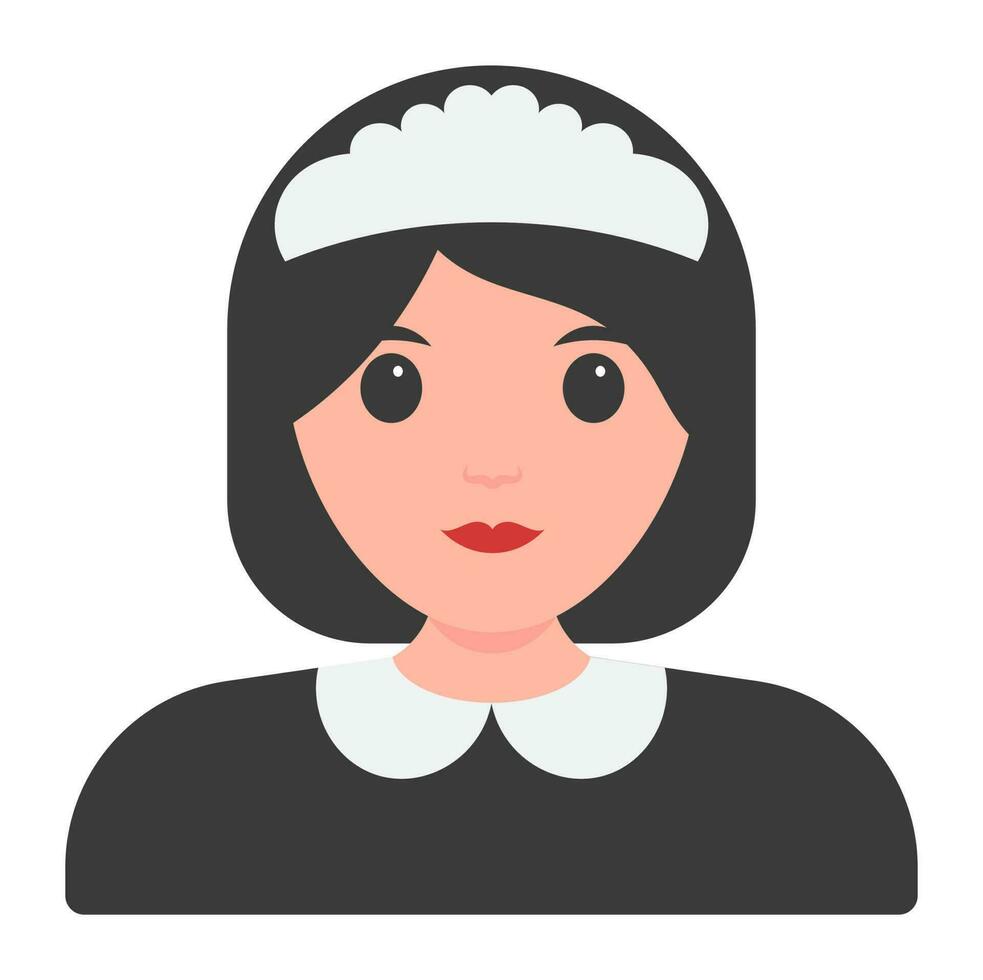 Beautiful Young Lady Character On White Background. vector