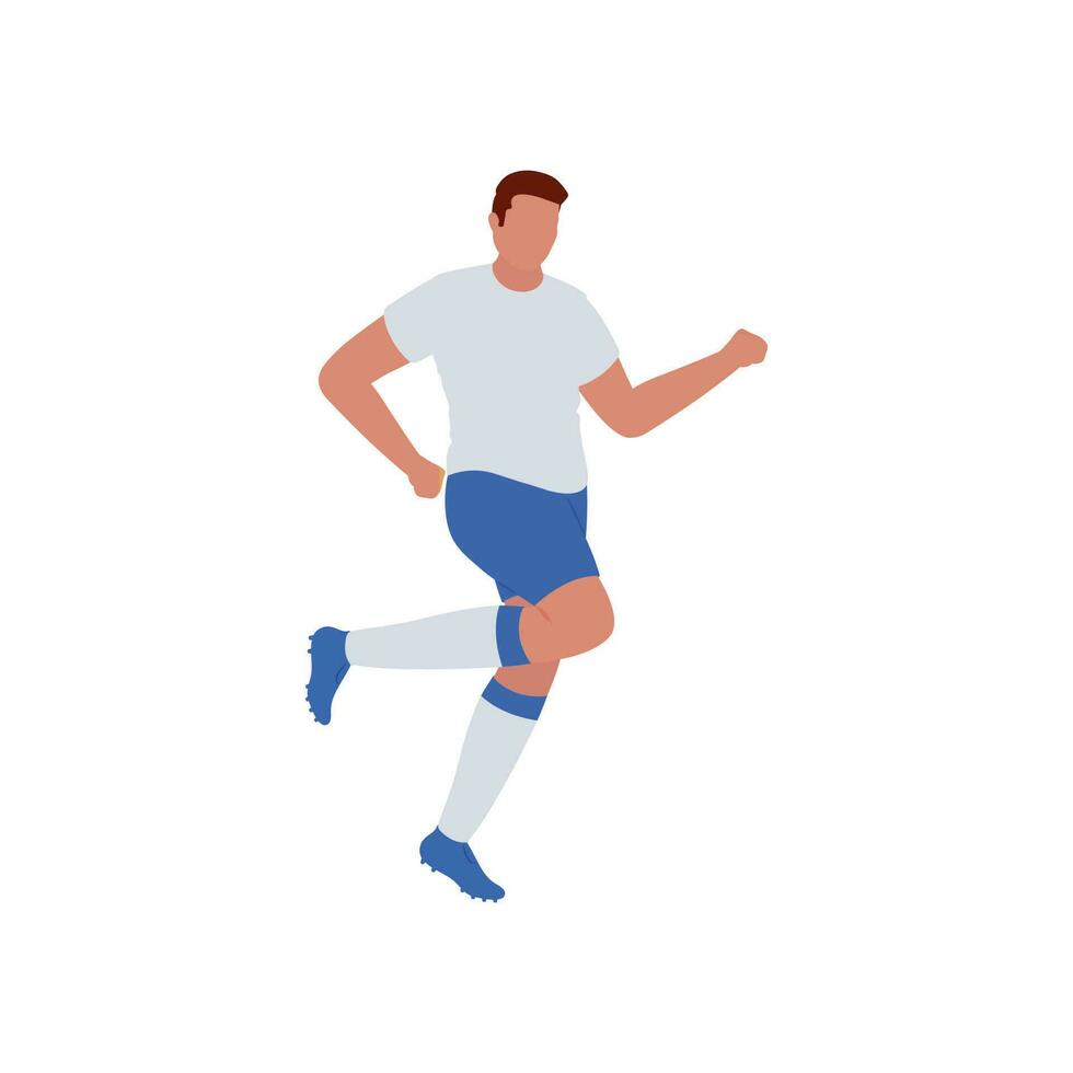 Faceless Athlete Character In Running Pose. vector