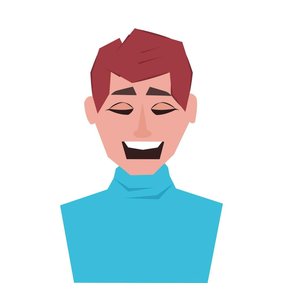 Funny Cartoon Young Man On White Background. vector