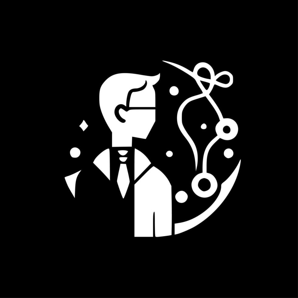 Science, Black and White Vector illustration