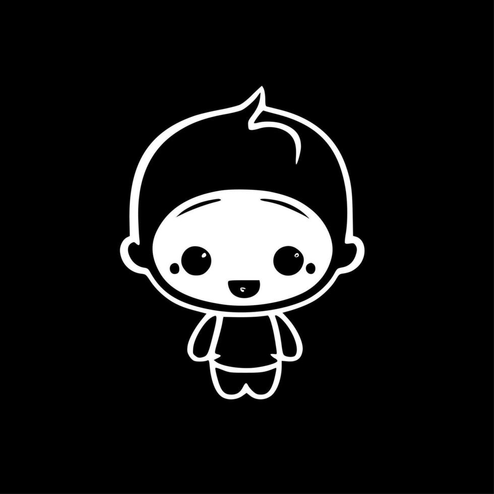 Baby Boy - Black and White Isolated Icon - Vector illustration