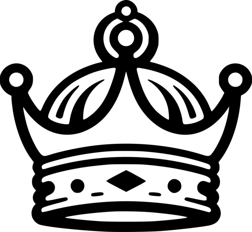 Crown - Black and White Isolated Icon - Vector illustration