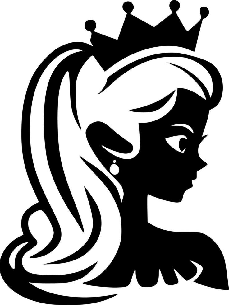 princesa, minimalista y sencillo silueta - vector ilustración