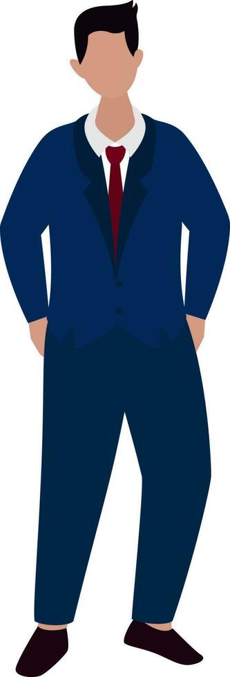 Faceless Businessman Standing On White Background. vector