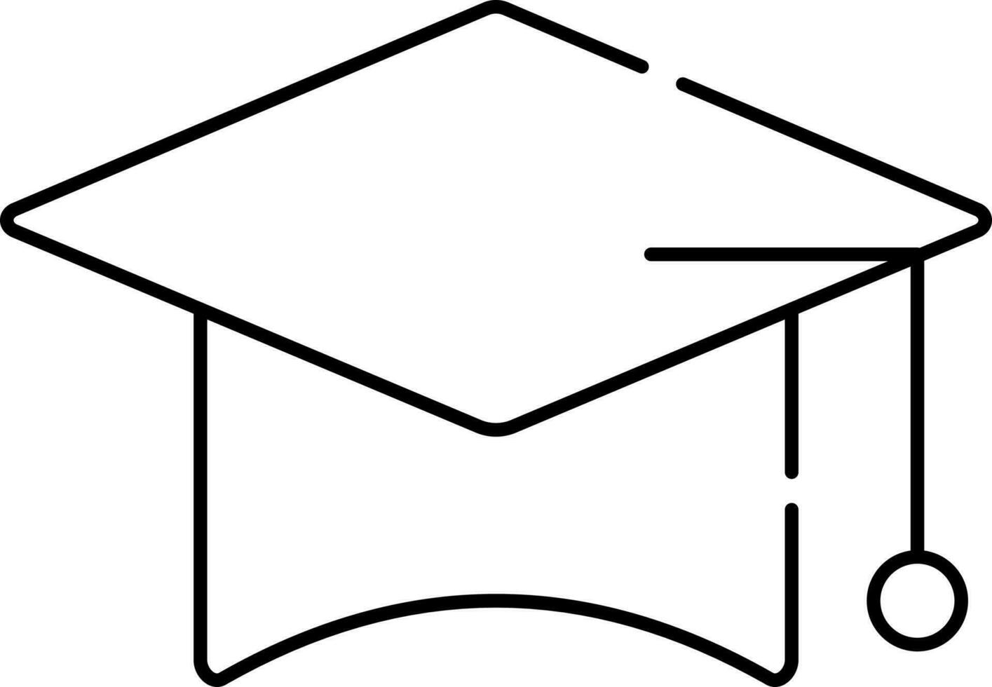 Isolated Mortarboard Icon In Line Art. vector